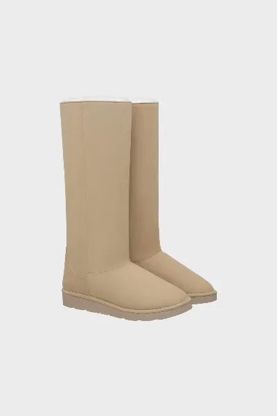 New Orchard New Orchard Damen vegan Stiefel Classic Long Naturbeige Mit Kristallen