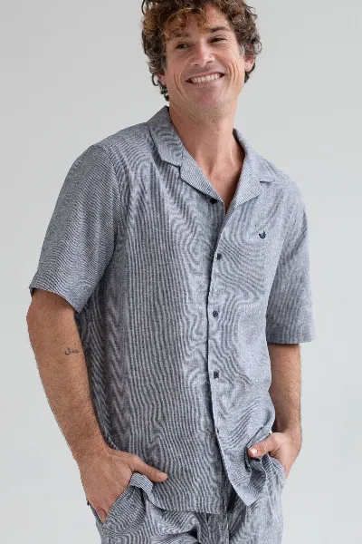 TWOTHIRDS TWOTHIRDS Herren vegan Shirt Olivera Navy Stripes