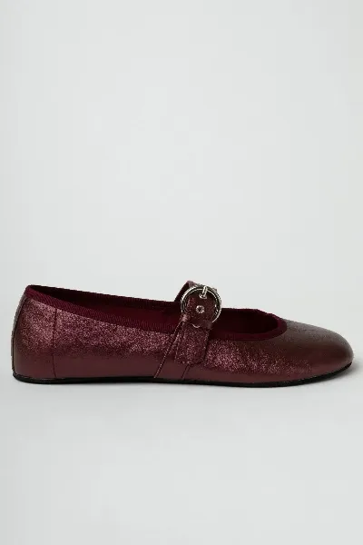 Clotsy Clotsy Damen vegan Flats Fivela Burgundy