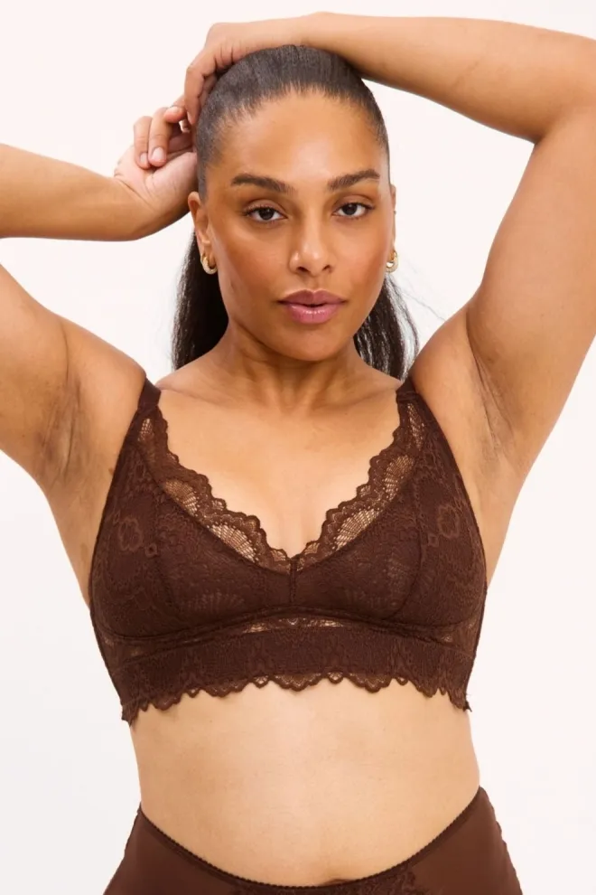 Understatement Understatement Damen vegan Bh Lace Support Plus Kaffee