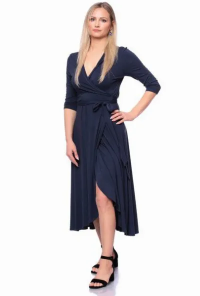 Ingoria Ingoria WANDA Wickelkleid mit Schalkragen mit 3/4 Ärmel