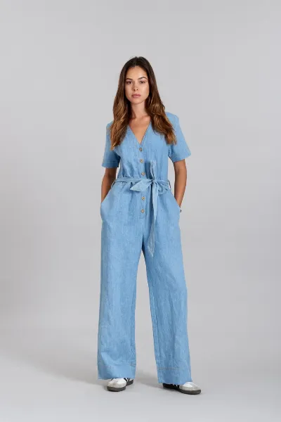 KOMODO KOMODO Damen vegan Jumpsuit Elouise Light Wash