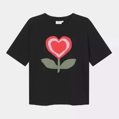 Dedicated DEDICATED T-Shirt Vadstena Love Flower - Black