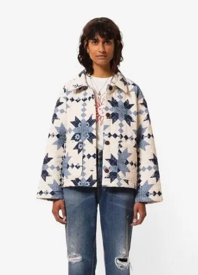 Nudie Jeans Nudie Jeans Jacke für Frauen - Signe Quilted Cotton - Offwhite/Blue