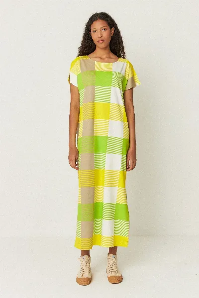 SKFK SKFK Damen vegan Kleid Iris Gelb/Grün