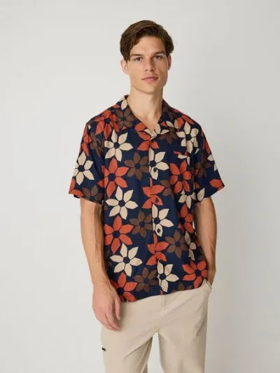 KnowledgeCotton Apparel KnowledgeCotton Apparel Kurzärmeliges Hemd mit Blumenprint aus Tencel