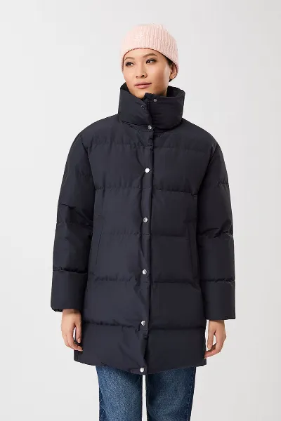 LangerChen LangerChen Damen vegan Jacke Mit Stehkragen Marine