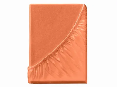  Spannbettlaken Eco-Jersey-Interlock aus Bio-Baumwolle 180-200 x 200 cm, apfelsine
