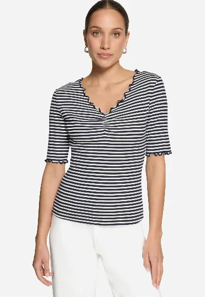 zero Shirt gestreift mit Raffung