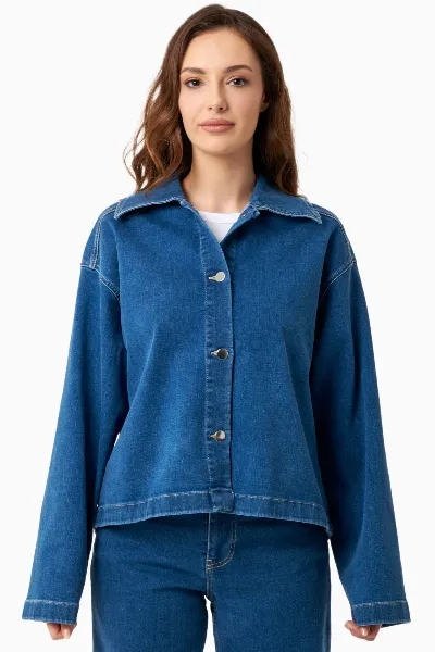ORGANICATION ORGANICATION Damen vegan Jacke Denim Medium Blau