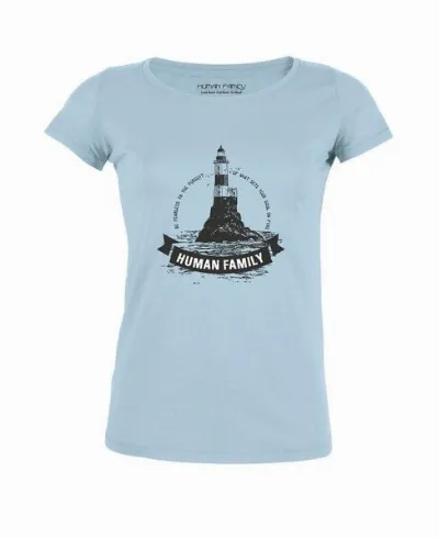 Human Family Human Family Damen Shirt Amorous Lighthouse in light blue