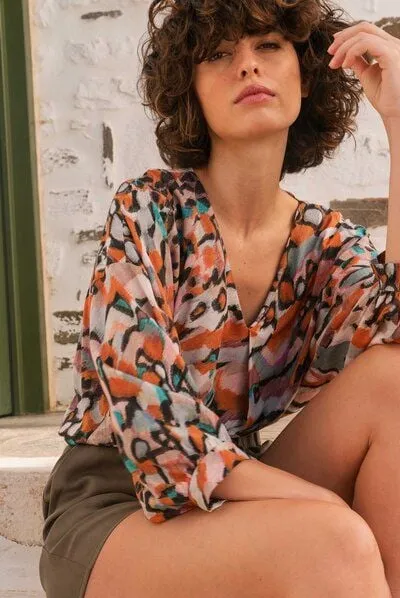 WiDDA berlin WiDDA berlin MAVA sommerliche Bluse mit Grafik Print aus Lenzing ECOVERO