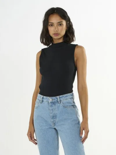 KnowledgeCotton Apparel KnowledgeCotton Apparel Ripptop - High neck rib top - aus Bio-Baumwolle