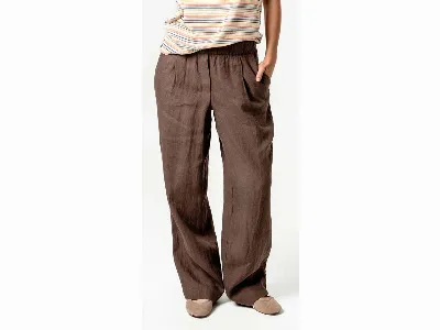 Living Crafts Living Crafts Damen-Leinen-Hose AAREN mit Seitentaschen & Gesäßtasche, earth,