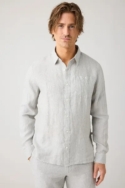 KnowledgeCotton Apparel KnowledgeCotton Apparel Herren vegan Hemd Passform Ultimate Grau