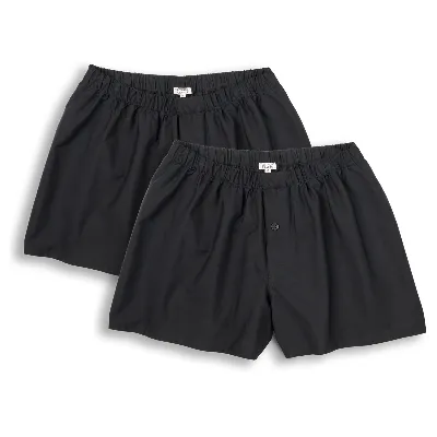Living Crafts LIVING CRAFTS - Herren Boxer-Shorts, 2er-Pack - Schwarz