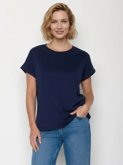 GreenBomb GREENBOMB Basic Loony - Sportliches T-Shirt aus Bio-Baumwolle mit Rollup Sleeve / GOTS / Fair & Vegan