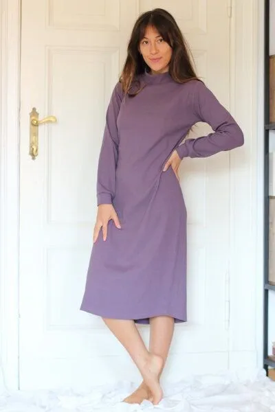 ManduTrap ManduTrap Langarm Midi Kleid Noana aus Bio-Baumwolle für Herbst & Winter