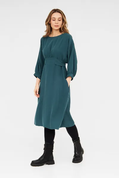 WiDDA WiDDA Damen vegan Kleid Lisanne Petrol