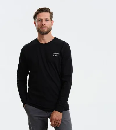 Gary Mash GARY MASH Langarmshirt Scott Des geht si' aus. aus Biobaumwolle