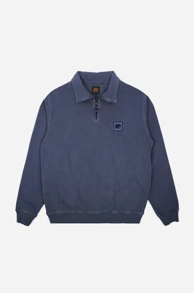 Trendsplant Trendsplant Sauce Pigment Dyed Quarter Zip Sweatshirt Faded Navy