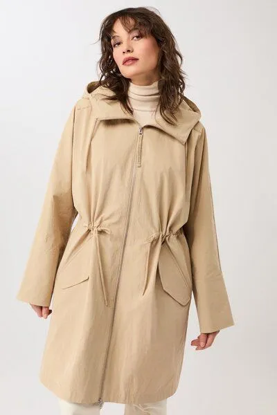 LangerChen LangerChen Langer Parka mit seitlichen Drucknöpfen und Ärmelaufschlag