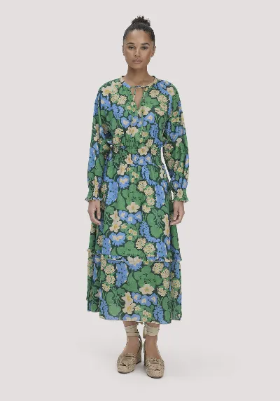 hessnatur hessnatur Damen Gewebe Kleid Midi LIV LEE aus Bio-Baumwolle - grün