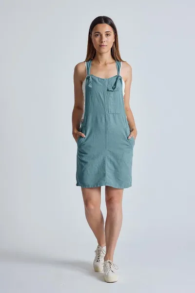 Flax and Loom Flax and Loom Damen vegan Kleid Peggy Retro Blau