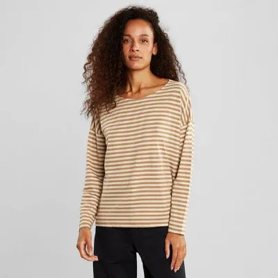 Dedicated DEDICATED Longsleeve Humledal Stripes - Tiger Brown