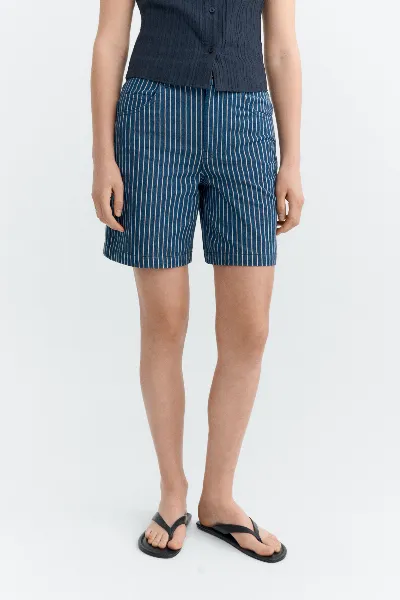 thinking mu Thinking MU Damen vegan Shorts Luisa Railway Gestreift Blau