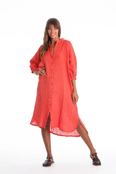 RAVENS VIEW IBIZA RAVENS VIEW IBIZA Damen vegan Hemdkleid Mei Radiant Red