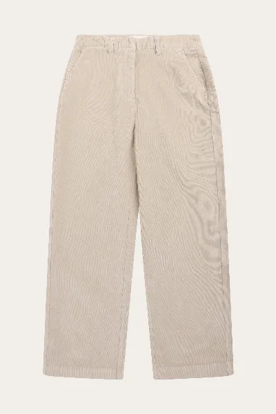 KnowledgeCotton Apparel KnowledgeCotton Apparel Damen vegan Hose Damen Bora Wide Corduroy Light Feather Gray
