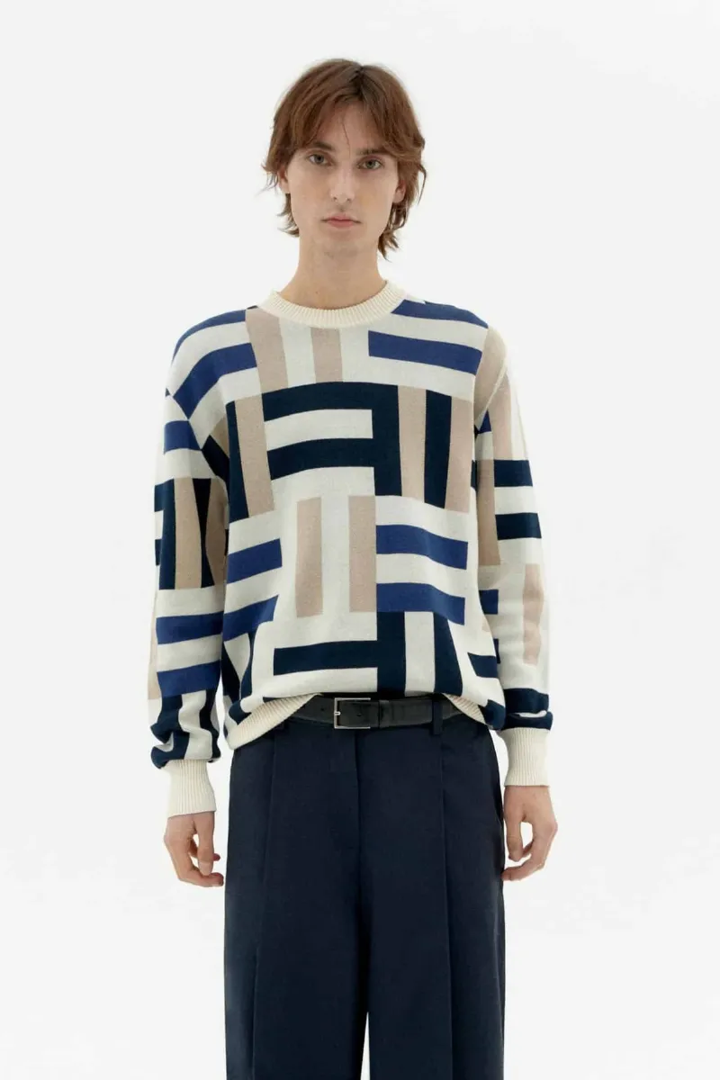 Thinking MU Strickpullover Khem Beige