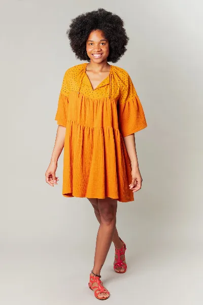 MAHLA MAHLA Damen vegan Delilah Kleid Gebranntes Orange