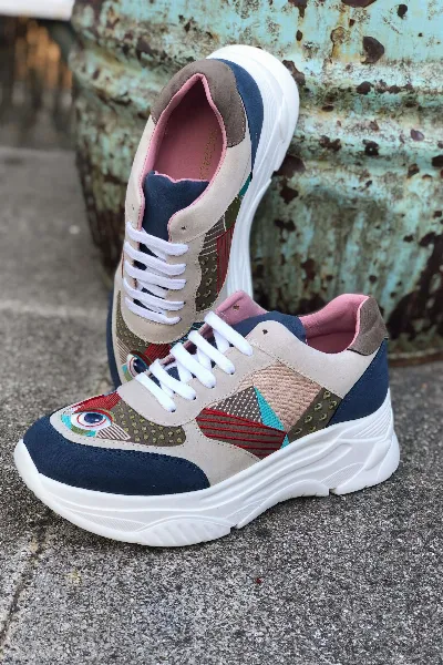 Momoc Momoc Damen vegan Urban Sneakers Romeo Blau V.2.