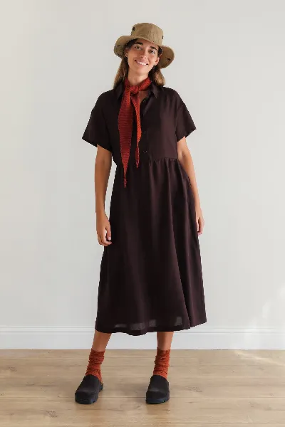 TWOTHIRDS TWOTHIRDS Damen vegan Kleid Antipaxos Braun