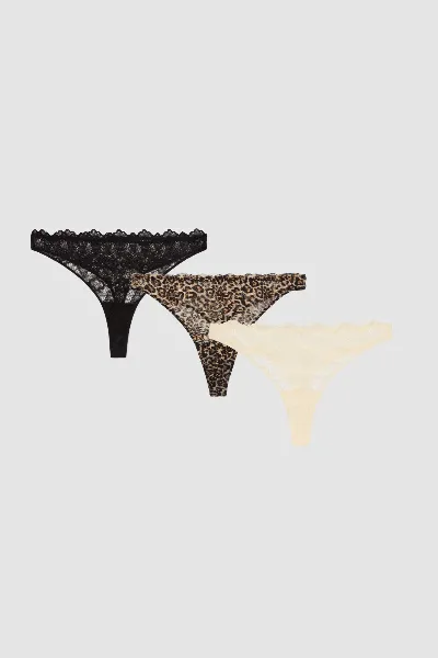 Understatement Understatement Damen vegan Multipack 3x Tanga Spitze Multicolor