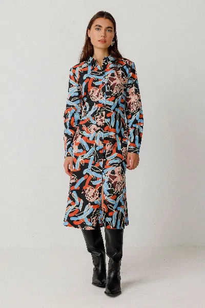 SKFK SKFK Damen vegan Hemdkleid Ibane Mehrfarbig