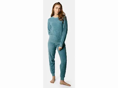 Living Crafts Living Crafts Bio-Damen-Frottee-Schlafanzug 'BONNIE', harbour blue,
