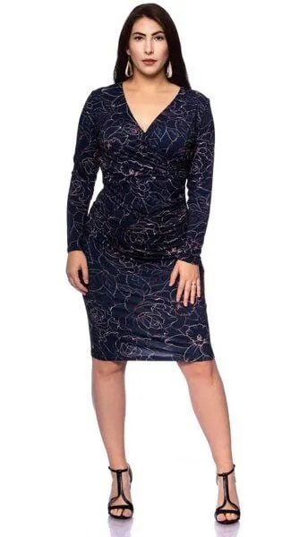 Ingoria Ingoria LUCIANA feminines Kleid im Wickel-Look (Print)