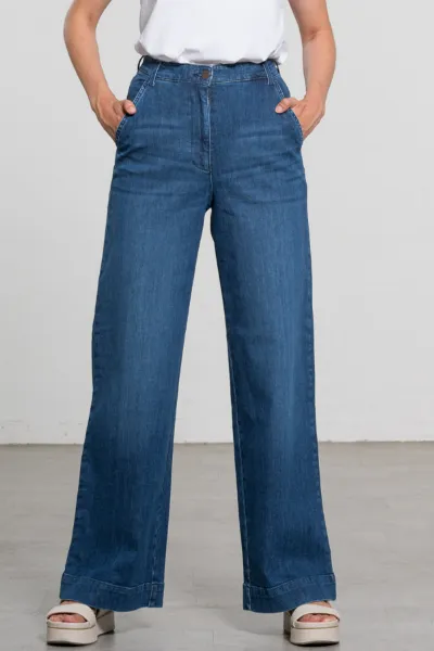 Feuervogl Feuervogl Damen vegan Jeans Hyperflex Middle Blue