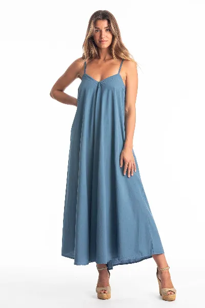 RAVENS VIEW IBIZA RAVENS VIEW IBIZA Damen vegan Kleid Leia Jeans Blau
