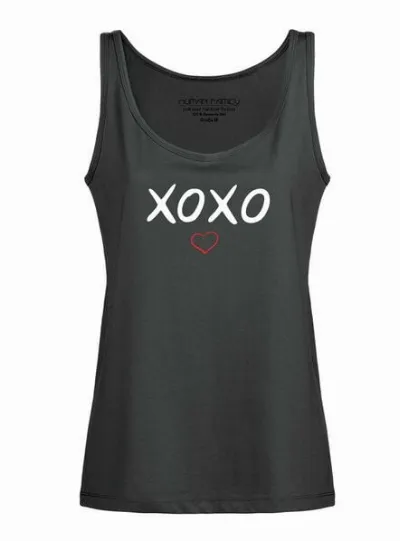 Human Family Human Family Weitfließendes Damen Tanktop Flow XOXO in anthrazit