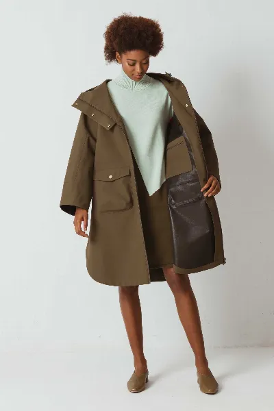 SKFK SKFK Damen vegan Regenmantel Jasone Khaki