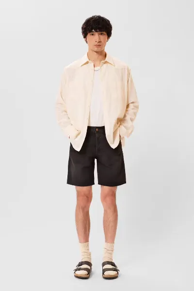 Nudie Jeans Jeansshorts Seth Aged Black