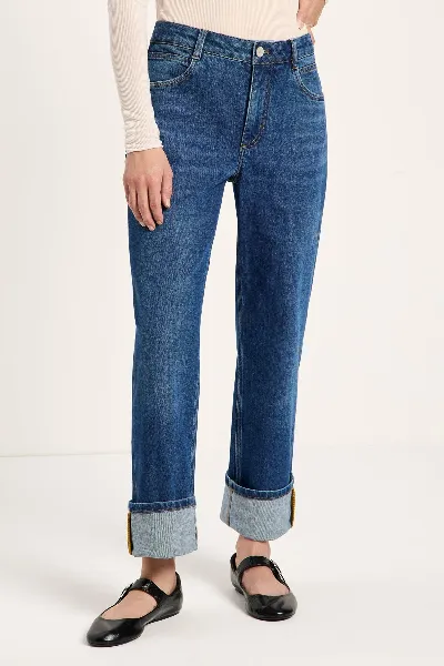 Lanius Jeans Straight Sage Royal Blue Denim Blau