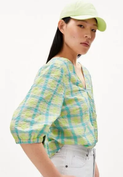 ARMEDANGELS ARMEDANGELS KINAA SEERSUCKER - Damen Bluse Relaxed Fit aus Bio-Baumwolle