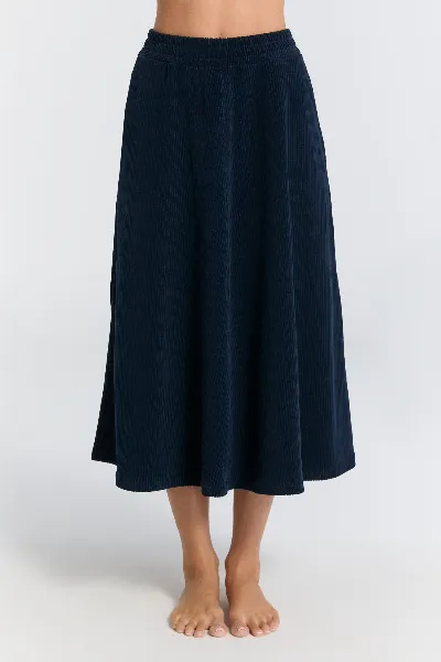 Leela Cotton Leela Cotton Damen vegan Rock Cord Mitternachtsblau