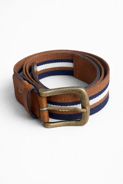 Solari Milano Solari Milano Herren vegan GÃ¼rtel Magenta Braun/WeiÃŸ/Blau