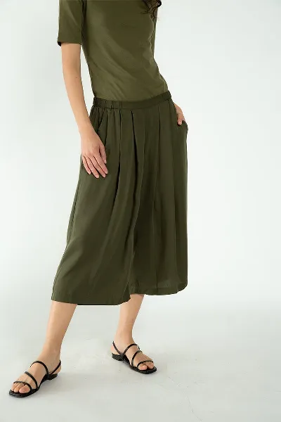 Neu Nomads Neu Nomads Damen vegan Hose Cropped Palazzo Olive Night
